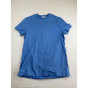 Y-3 Yohji Yamamoto Adidas Mens Blue Raised Logo Short Sleeve T-Shirt Size M